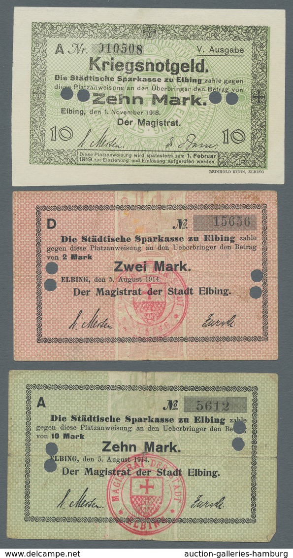 Deutschland - Notgeld - Ehemalige Ostgebiete: ELBING; 1914-1921, Partie Von 22 Notgeldscheinen In Ka - Otros & Sin Clasificación