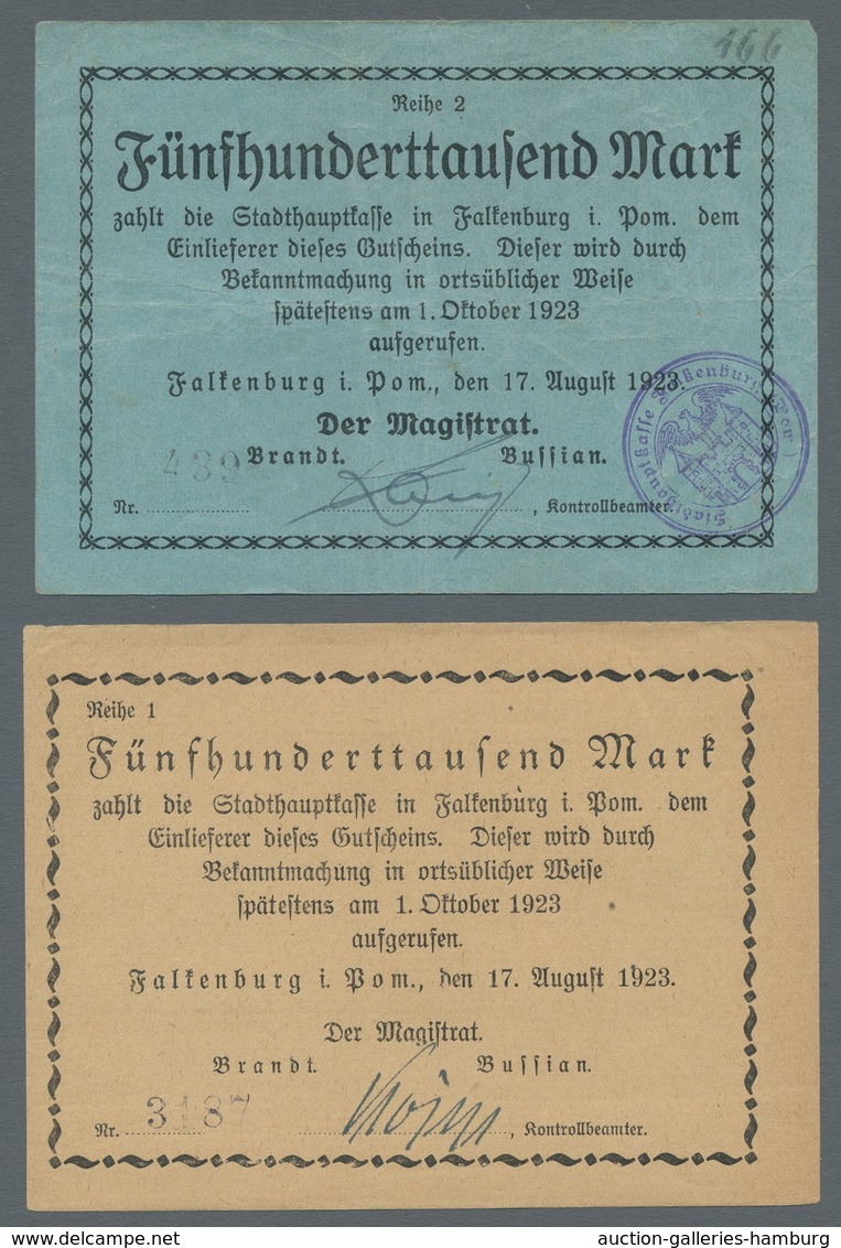 Deutschland - Notgeld - Ehemalige Ostgebiete: FALKENBURG IN POMMERN; 1917-1923, Partie Von 20 Notgel - Other & Unclassified