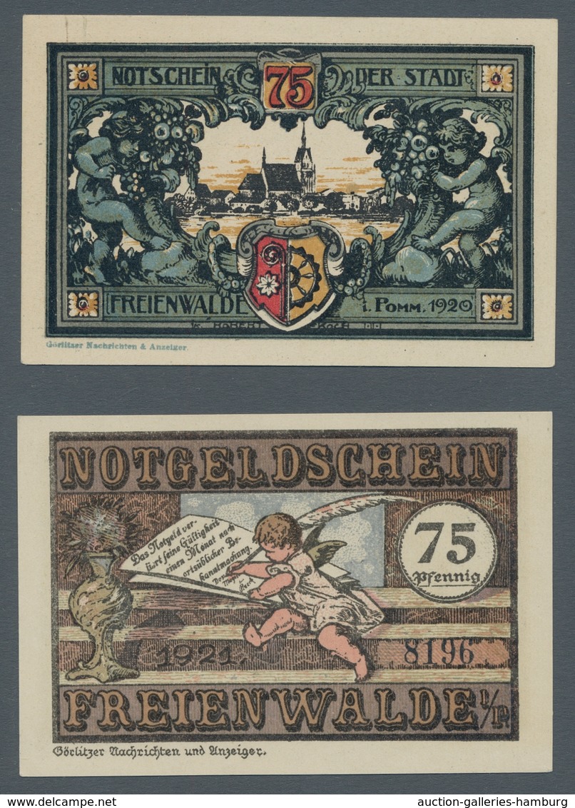 Deutschland - Notgeld - Ehemalige Ostgebiete: FREIENWALDE IN POMMERN; 1920-1921, Partie Von 24 Notge - Other & Unclassified