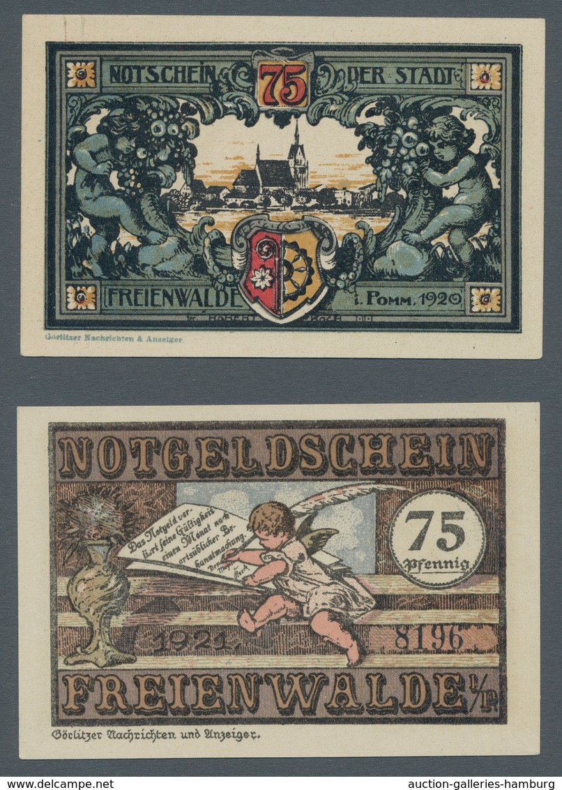 Deutschland - Notgeld - Ehemalige Ostgebiete: FREIENWALDE IN POMMERN; 1920-1921, Partie Von 24 Notge - Otros & Sin Clasificación