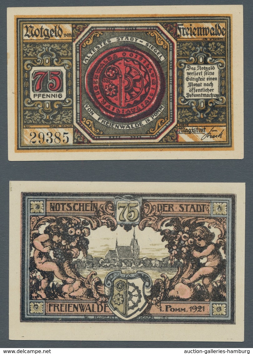 Deutschland - Notgeld - Ehemalige Ostgebiete: FREIENWALDE IN POMMERN; 1920-1921, Partie Von 24 Notge - Otros & Sin Clasificación