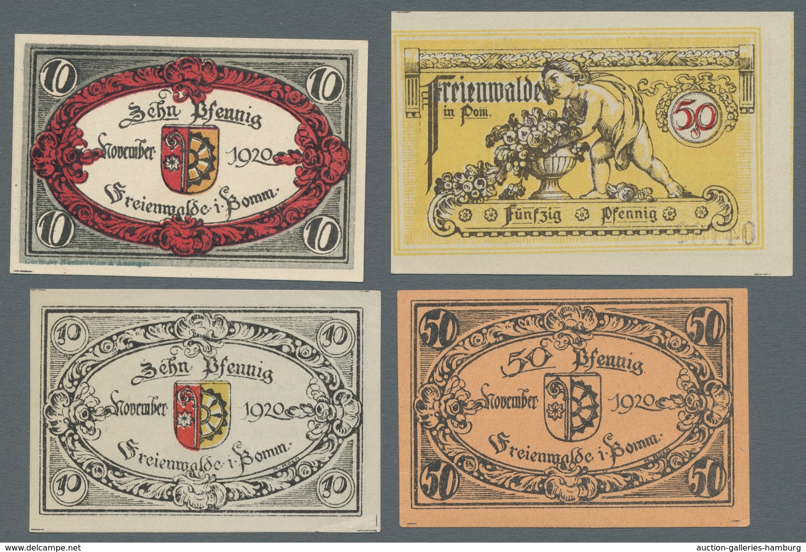 Deutschland - Notgeld - Ehemalige Ostgebiete: FREIENWALDE IN POMMERN; 1920-1921, Partie Von 24 Notge - Other & Unclassified