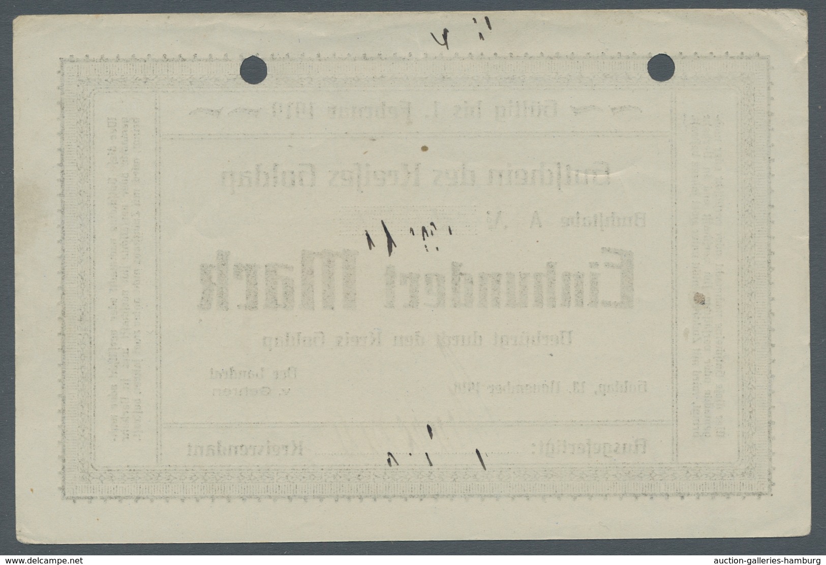 Deutschland - Notgeld - Ehemalige Ostgebiete: GOLDAP; 1918, Partie Von 4 Notgeldscheinen Des "Kreis - Other & Unclassified