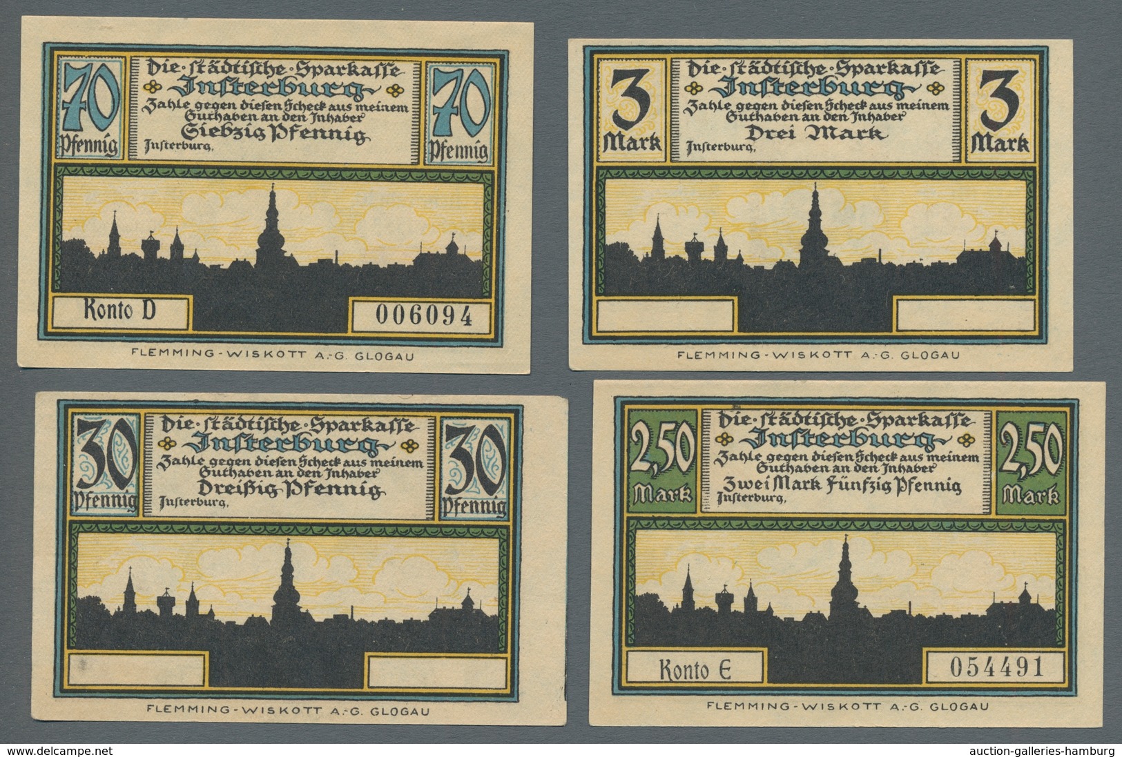 Deutschland - Notgeld - Ehemalige Ostgebiete: INSTERBURG; 1922, Partie Von 17 Serienscheinen Der "St - Other & Unclassified
