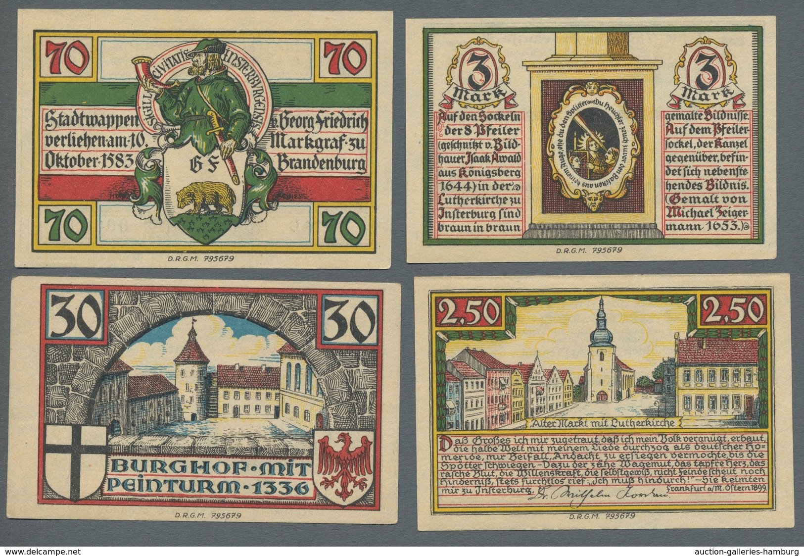 Deutschland - Notgeld - Ehemalige Ostgebiete: INSTERBURG; 1922, Partie Von 17 Serienscheinen Der "St - Otros & Sin Clasificación