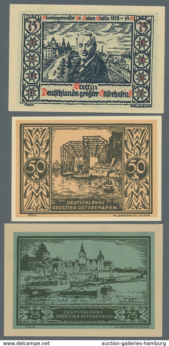 Deutschland - Notgeld - Ehemalige Ostgebiete: STETTIN; 1917-1923, Partie von 29 überwiegend verschie