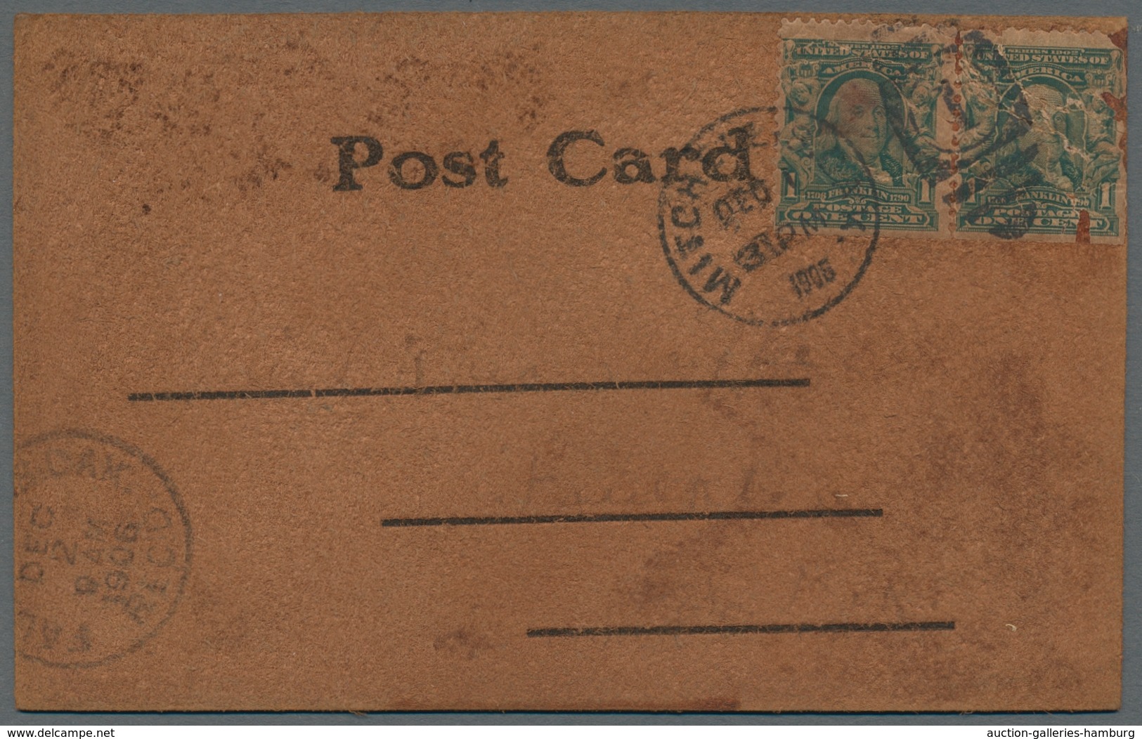 Alle Welt: 1880-2009, "Herzliche Grüße aus Palästina", eine Lederpostkarte aus den USA und rund 350