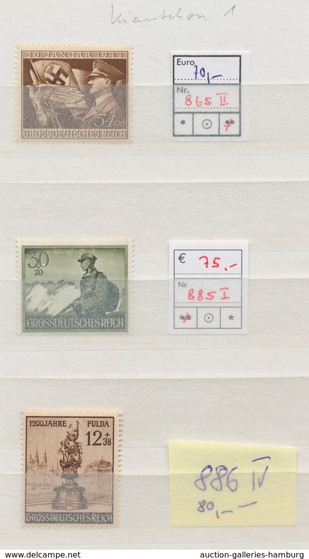 Liquidationsposten: Deutsches Reich - 3. Reich - 1941-1945, Partie Von 24 Postfrischen Plattenfehler - Other & Unclassified