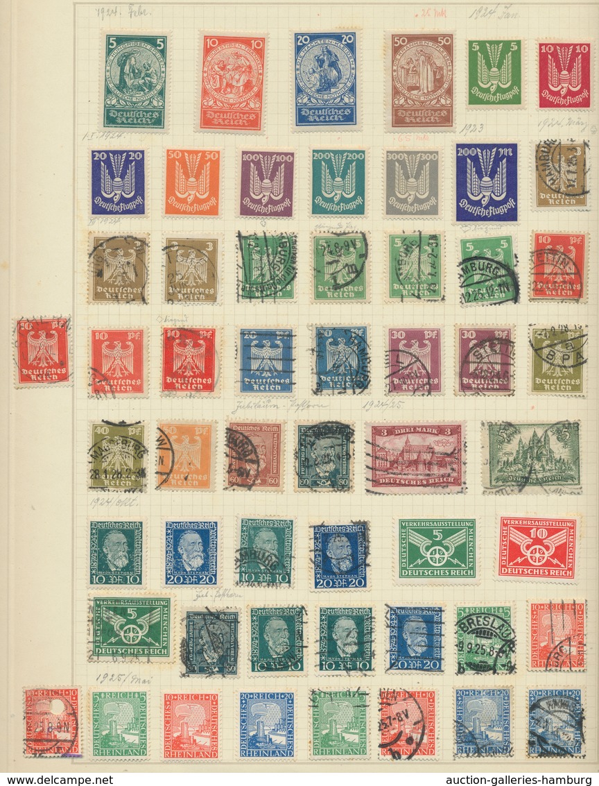 Deutschland: 1850-1952, Ungebrauchte Und Gestempelte Sammlung Auf Blankoseiten In Einem Album Mit U. - Collections