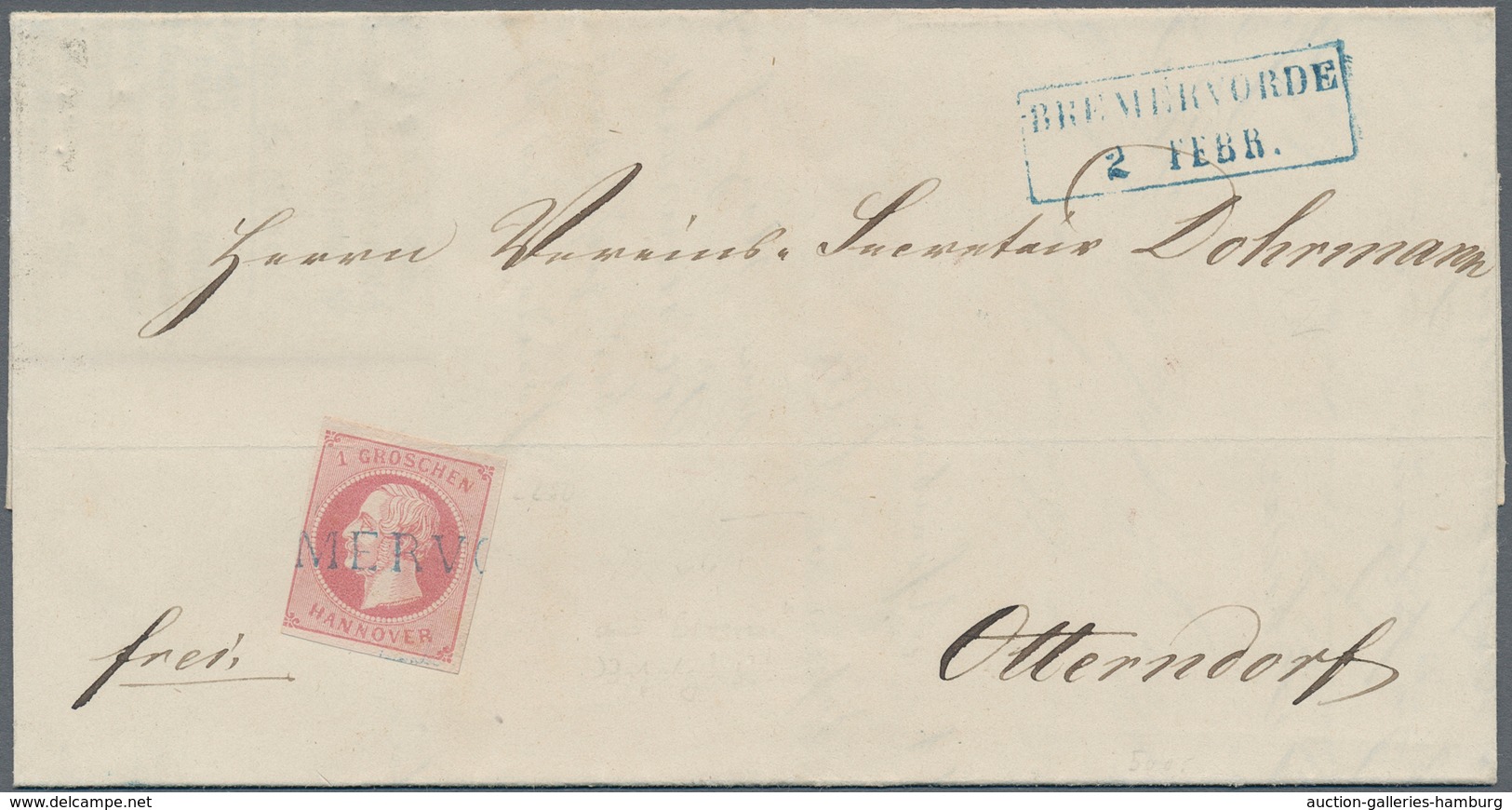 Altdeutschland: 1853/1863, Lot Von Fünf Belegen: Württemberg MiNr. 1 Auf Doppelt Verwendetem Brief, - Colecciones