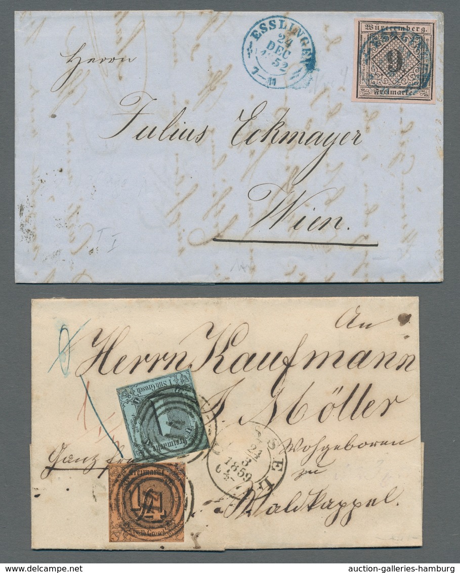 Altdeutschland: 1821-1868, Partie Von 14 Belegen In Einem Album Mit U.a. Vorphilabriefen (teils Mit - Colecciones