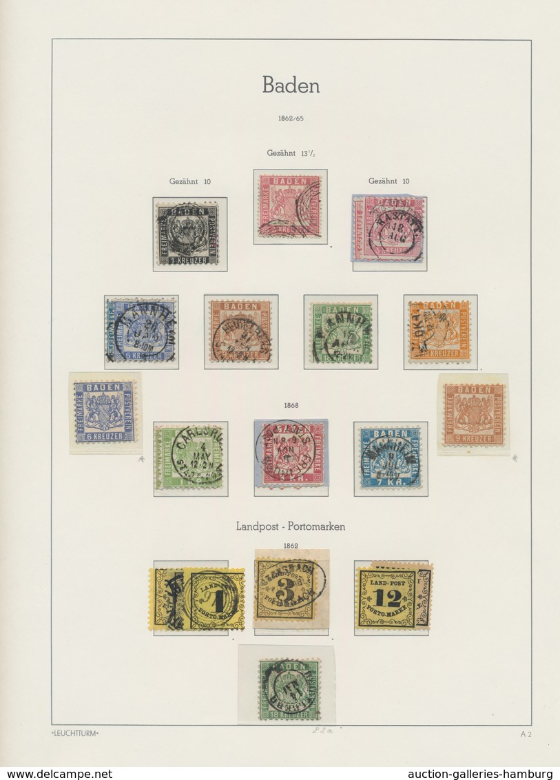 Baden - Marken und Briefe: 1811/1871; diese bemerkenswerte Sammlung enthält neben einem überkomplett