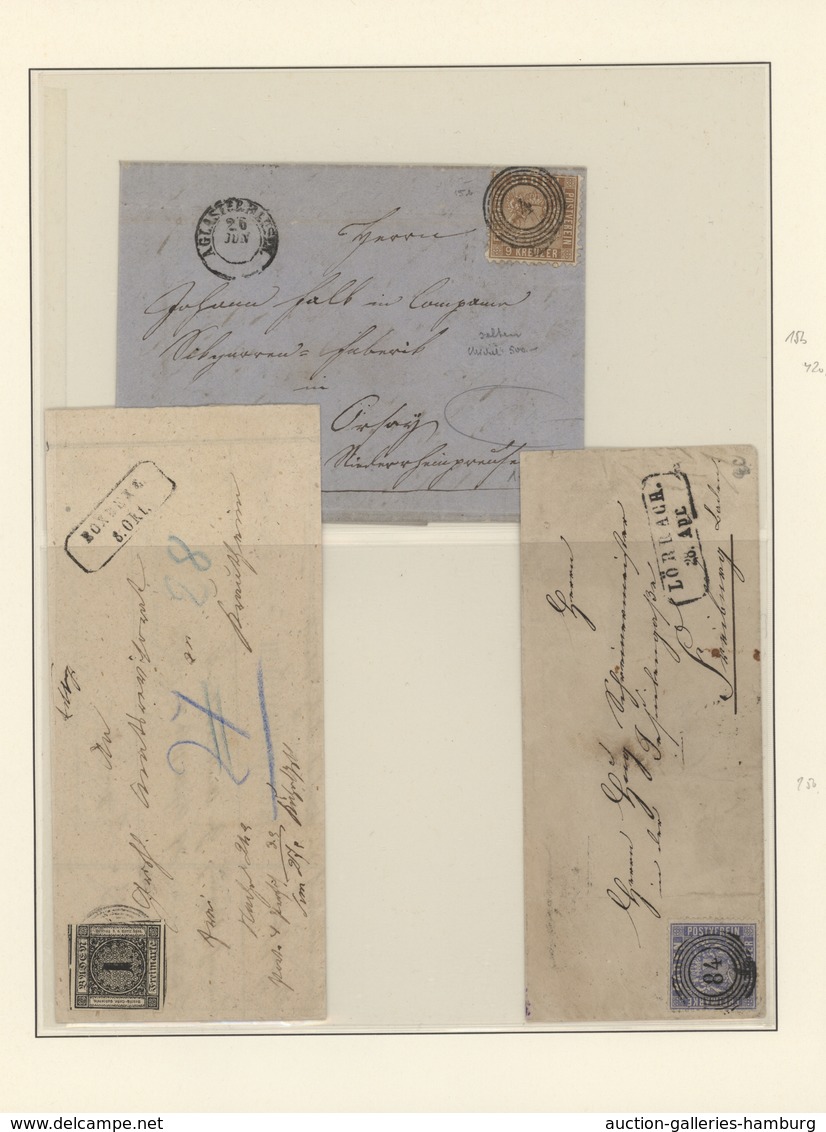 Baden - Marken Und Briefe: 1851/1868, Saubere, Meist Gestempelte Sammlung Von 53 Marken Sowie Sechs - Otros & Sin Clasificación