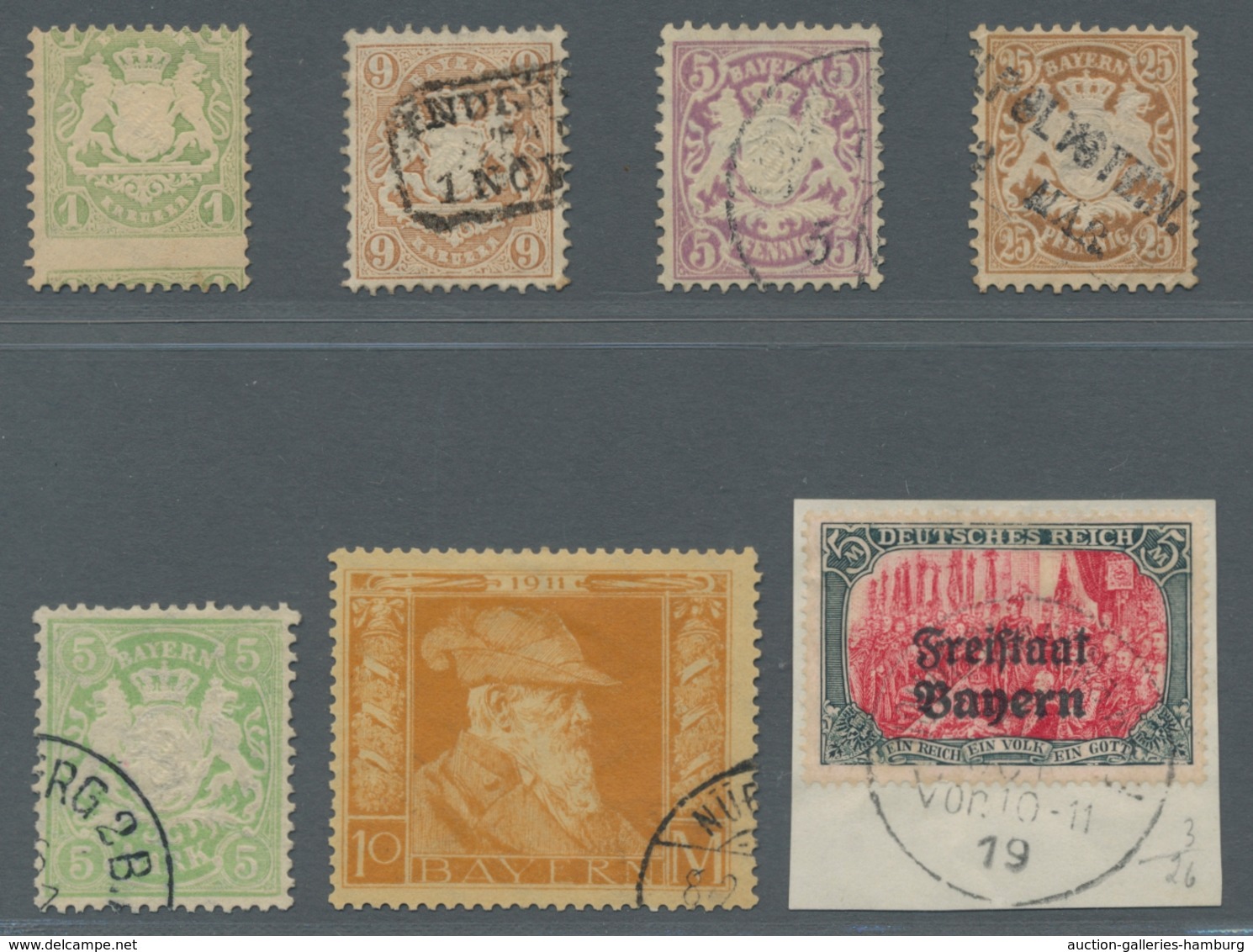 Bayern - Marken Und Briefe: 1849-1920, Lagerpartie In Drei Steckalben, Gleichmäßig Bestückt In Unter - Otros & Sin Clasificación