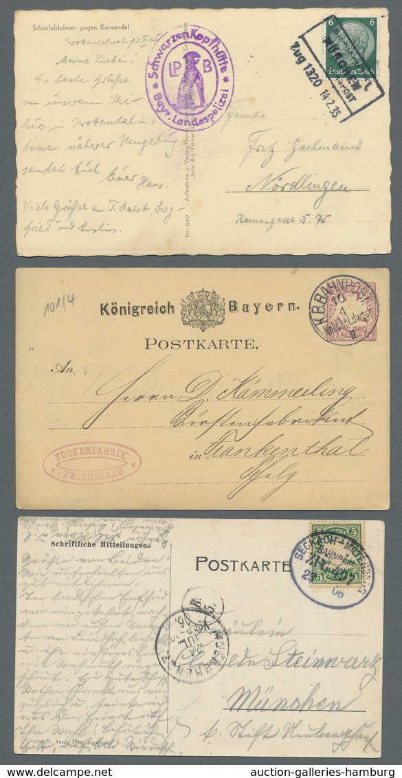 Bayern - Marken Und Briefe: 1878 - 1941, BAHNPOST BAYERN, 53 Belege Verschiedener Bayerischer Bahnli - Otros & Sin Clasificación