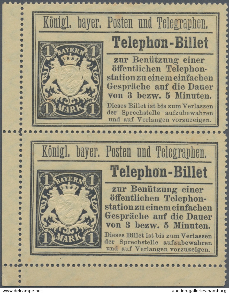 Bayern - Telefon-Billets: Telephon-Billetts, TB 5, 11, 13, 14, 15, 16, 18 (5) 19, 20, 21, 21 Viererb - Other & Unclassified