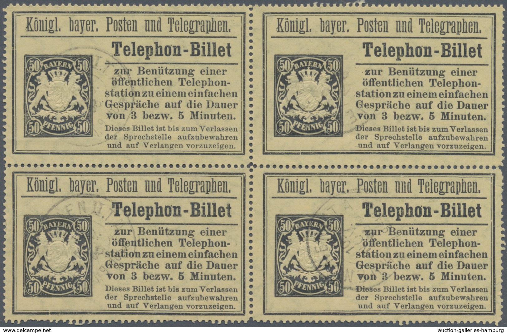 Bayern - Telefon-Billets: Telephon-Billetts, TB 5, 11, 13, 14, 15, 16, 18 (5) 19, 20, 21, 21 Viererb - Other & Unclassified