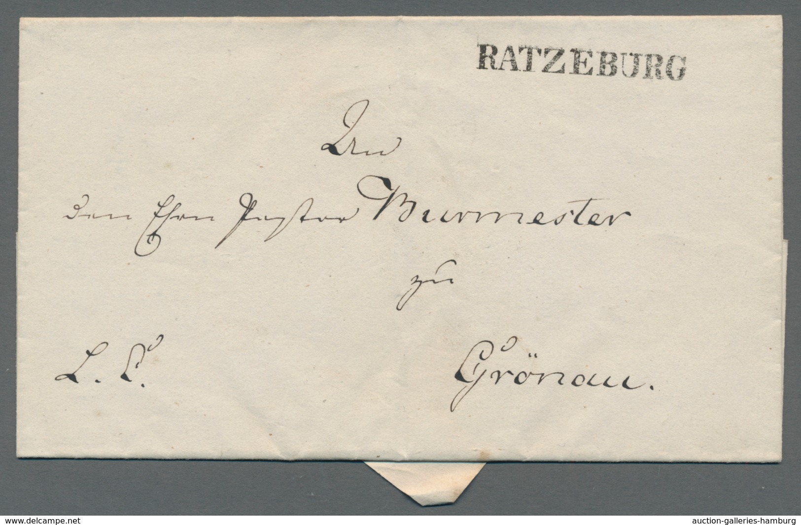 Schleswig-Holstein - Vorphilatelie: 1836-1864, Partie Von 3 Vorphilabriefen Mit Dem Rahmenstempel "B - Prefilatelia