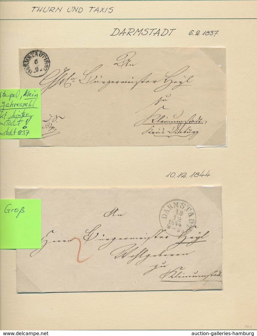 Thurn & Taxis - Vorphilatelie: 1827-1866, Interessante Partie Von Zwölf Vorphila- Bzw. Markenlosen B - Precursores