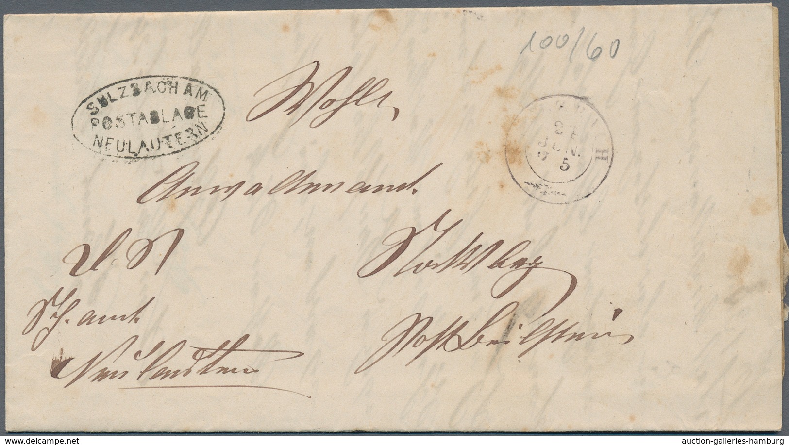 Württemberg - Marken Und Briefe: 1867/1875, 14 Unfrankierte Dienstbriefe, Alle Mit Postablage-Stempe - Otros & Sin Clasificación