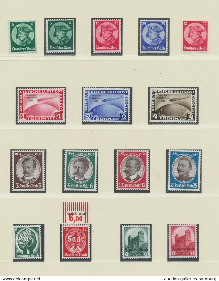 Deutsches Reich: 1923-1945, reichhaltige überwiegend postfrische Sammlung ab Mi.Nr. 338 in einem Lin