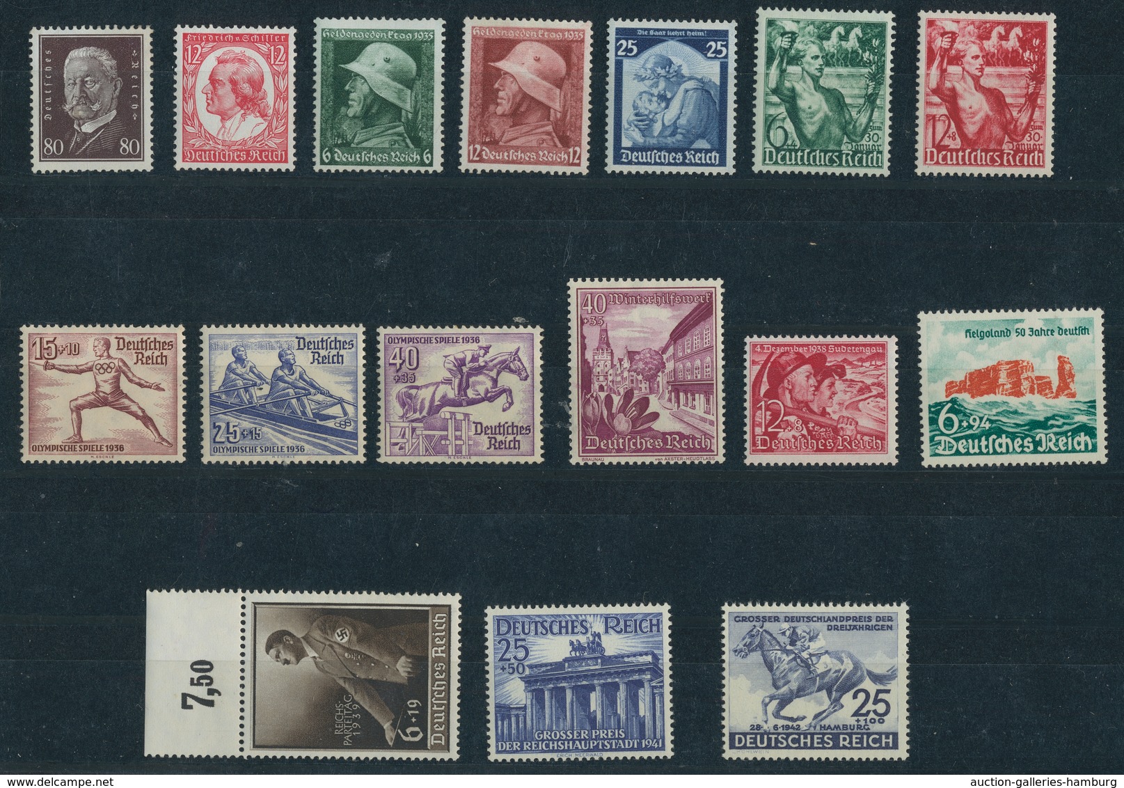 Deutsches Reich: 1923-1945, Kleine überwiegend Postfrische Partie Auf Stecktafeln Mit U.a. Einigen B - Colecciones