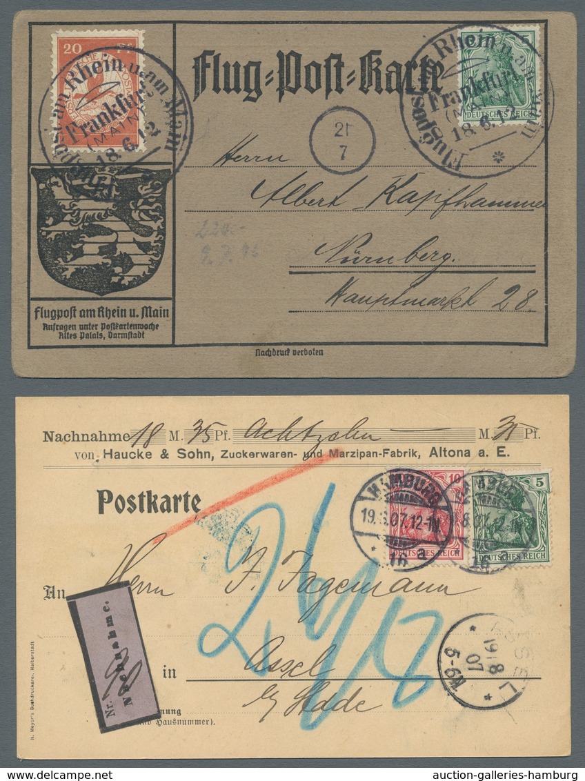 Deutsches Reich: 1873-1944, Sammlung von über 80 Belegen in einem Album mit u.a. Bedarf, Feldpost 1.