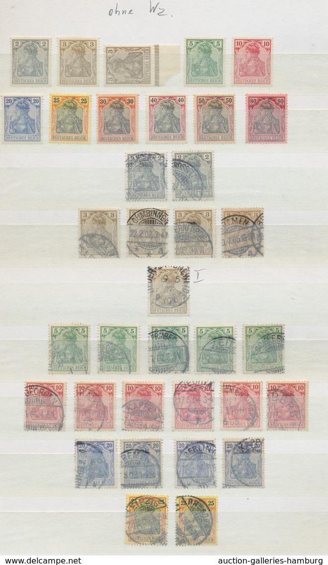 Deutsches Reich - Germania: 1900-1919, Partie Der Germania-Werte Von Der Reichspostausgabe Bis Hin Z - Unused Stamps