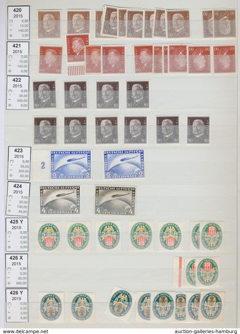 Deutsches Reich - Weimar: 1923-1932, überaus reichhaltiger Lagerbestand der Mi.Nr. 338 bis 478 in ei