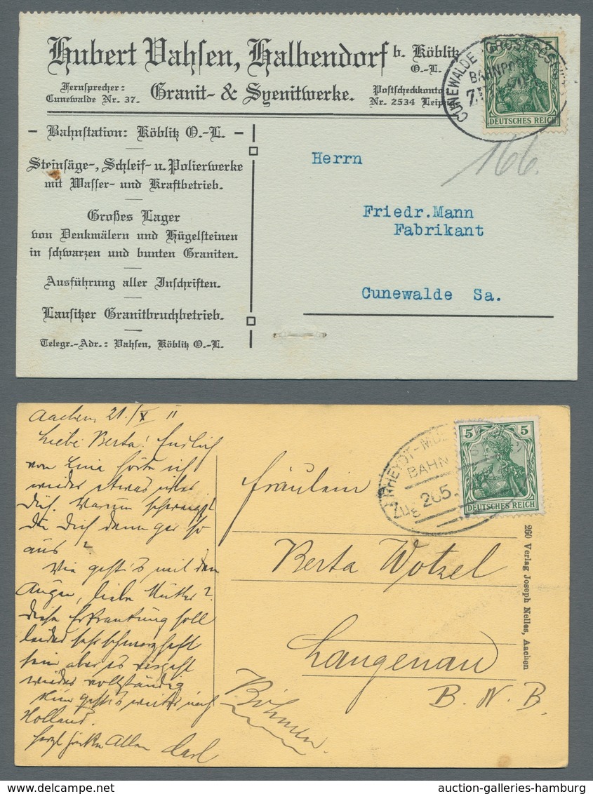 Deutsches Reich - Bahnpost: 1868 - 1942, Reichhaltiges Lot Von Rd. 140 Briefen, Karten Und Ganzsache - Otros & Sin Clasificación