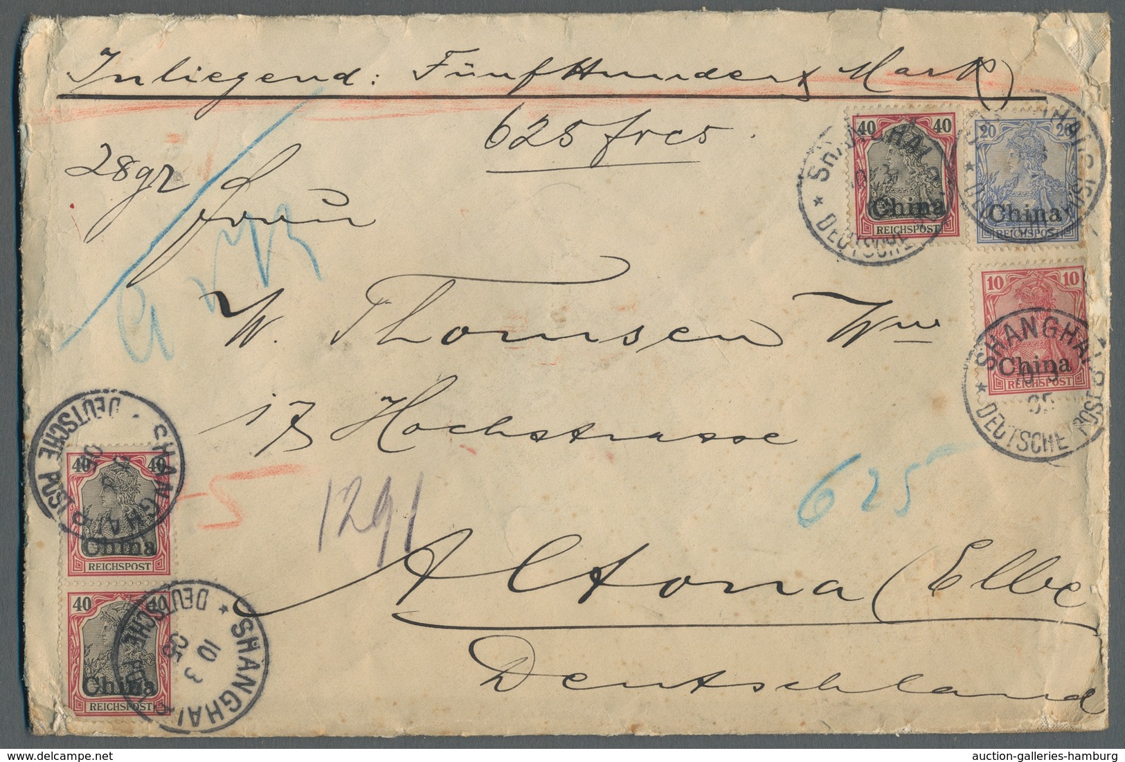 Deutsche Auslandspostämter + Kolonien: 1901-1905, Partie von 18 Belegen mit viel Deutscher Post in C