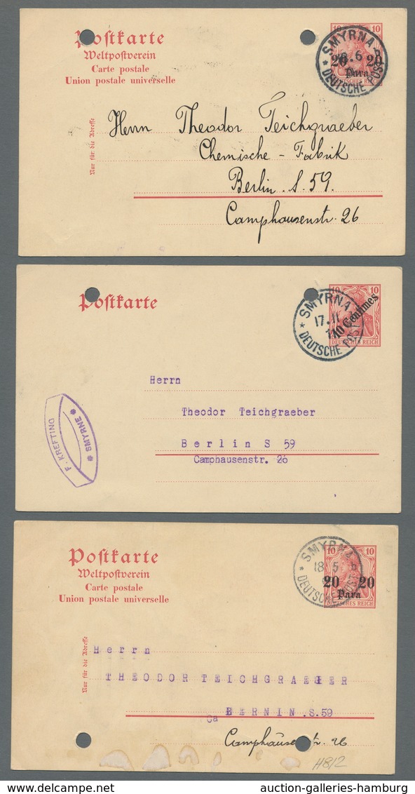 Deutsche Post In Der Türkei: 1899-1913, Partie Von 13 Belegen, Darunter 4 Briefe Davon 2 Als Einschr - Turquia (oficinas)