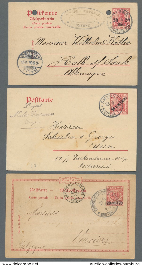 Deutsche Post In Der Türkei: 1899-1913, Partie Von 13 Belegen, Darunter 4 Briefe Davon 2 Als Einschr - Turquia (oficinas)