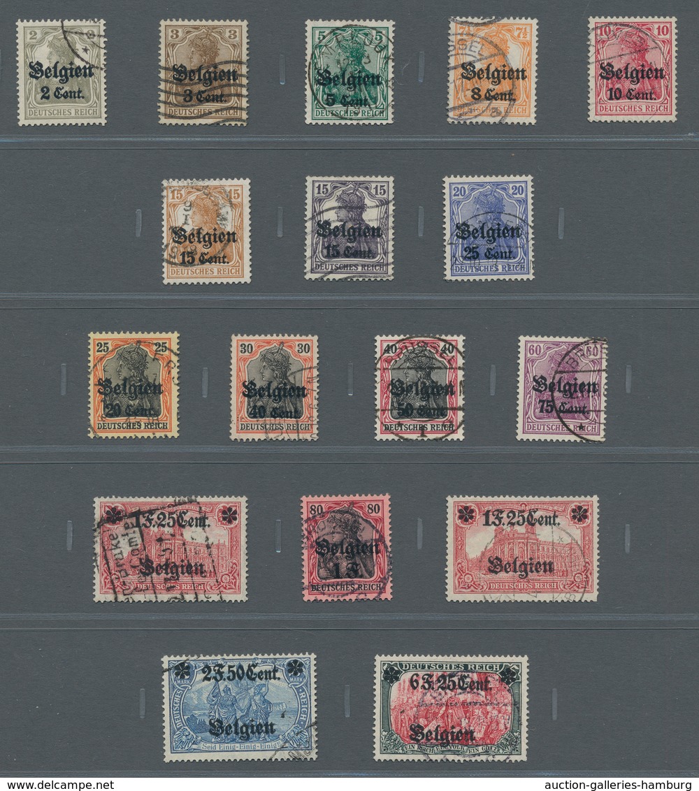 Deutsche Besetzung I. WK: 1917/ 1920 postfrisch u. gestempelte Sammlung mit besseren Ausg. ua. Bes.