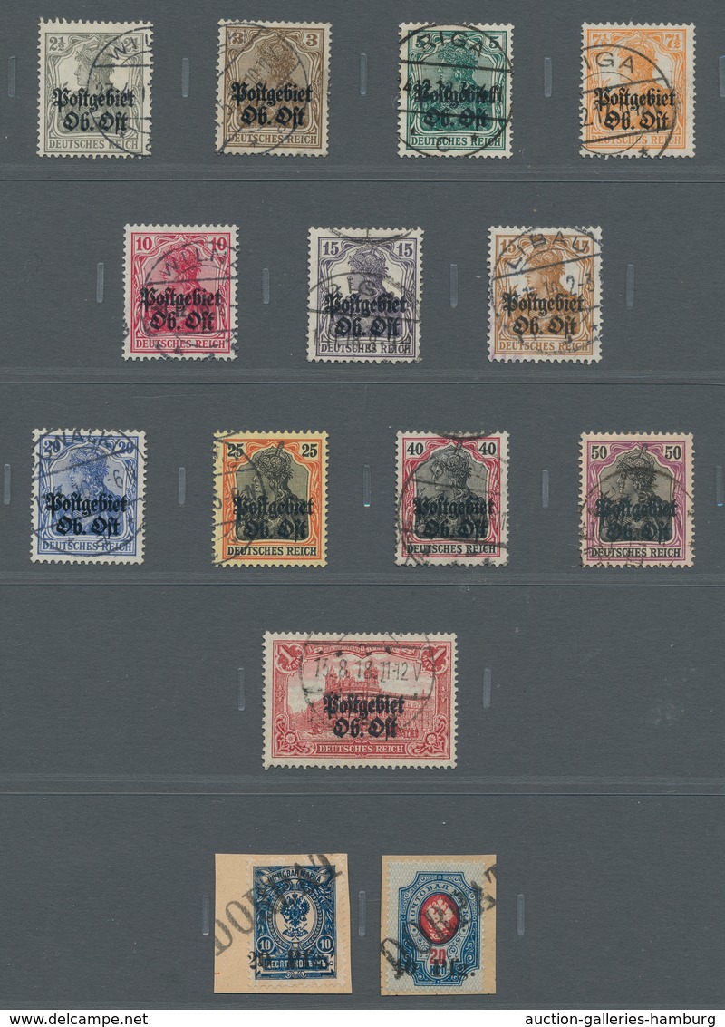 Deutsche Besetzung I. WK: 1917/ 1920 postfrisch u. gestempelte Sammlung mit besseren Ausg. ua. Bes.