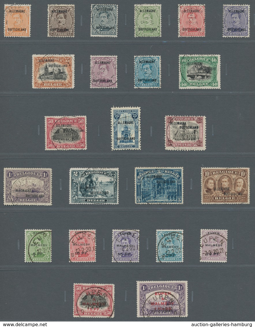 Deutsche Besetzung I. WK: 1917/ 1920 postfrisch u. gestempelte Sammlung mit besseren Ausg. ua. Bes.