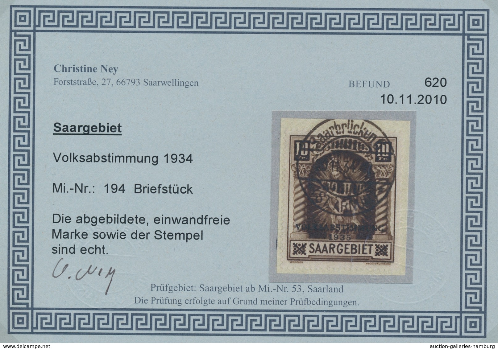 Deutsche Abstimmungsgebiete: Saargebiet: 1920-1959, reichhaltige Sammlung mit nur wenigen Fehlstelle