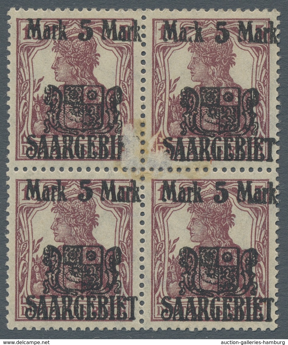 Deutsche Abstimmungsgebiete: Saargebiet: 1920, reichhaltige Spezialsammlung ex Mi. 32-52 in meist ta