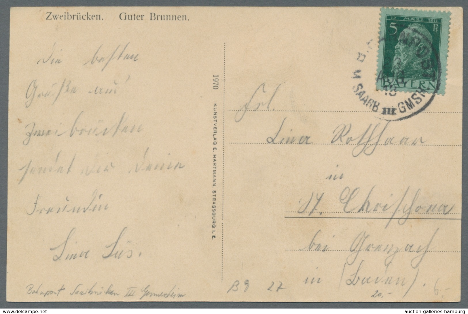 Deutsche Abstimmungsgebiete: Saargebiet: 1893-1920, 15 Frank. Karten Bzw. Ganzsachen Mit Entwertunge - Cartas & Documentos