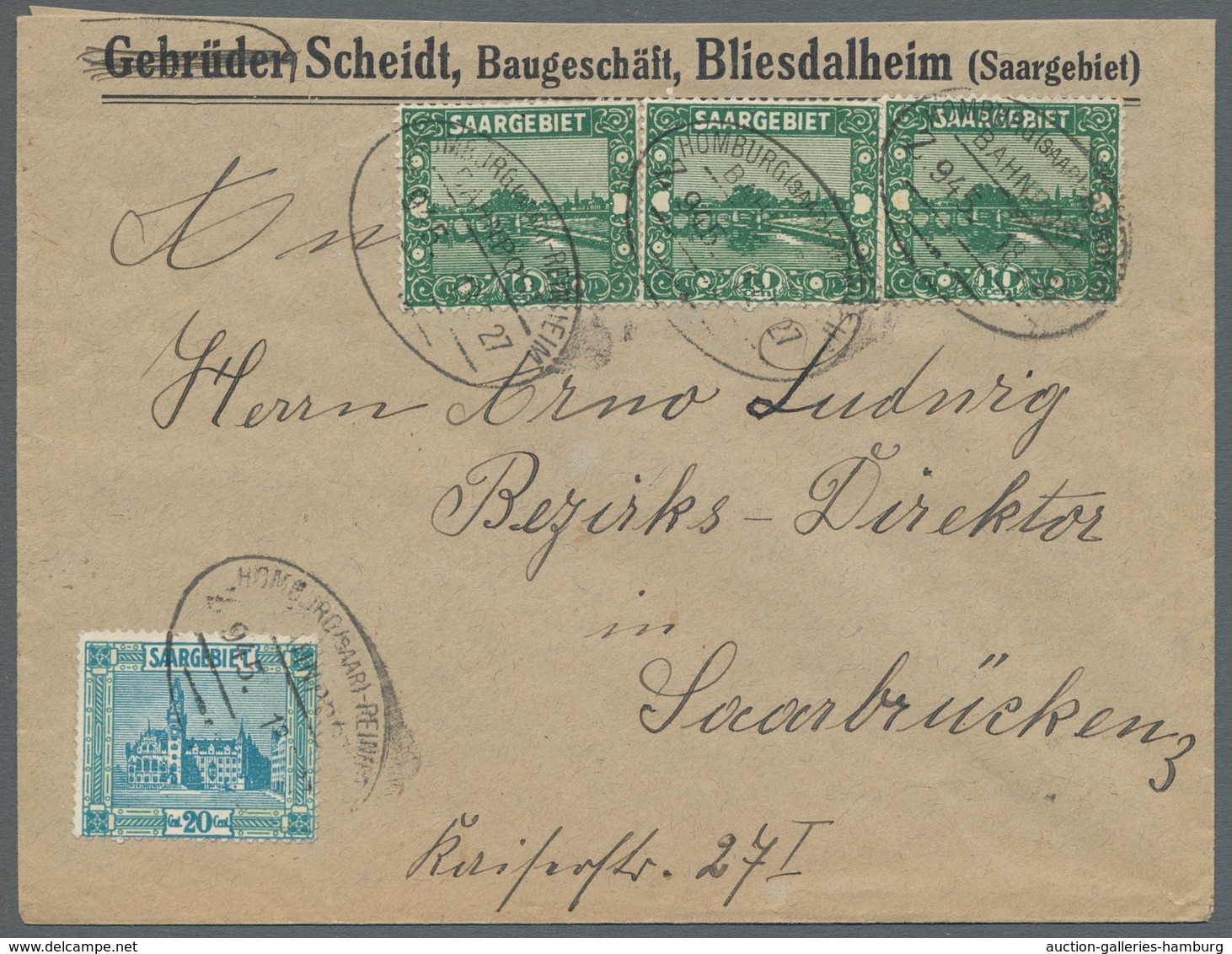 Deutsche Abstimmungsgebiete: Saargebiet: BAHNPOST 1920-40 (ca.), Eindrucksvolle Und äußerst Reichhal - Cartas & Documentos