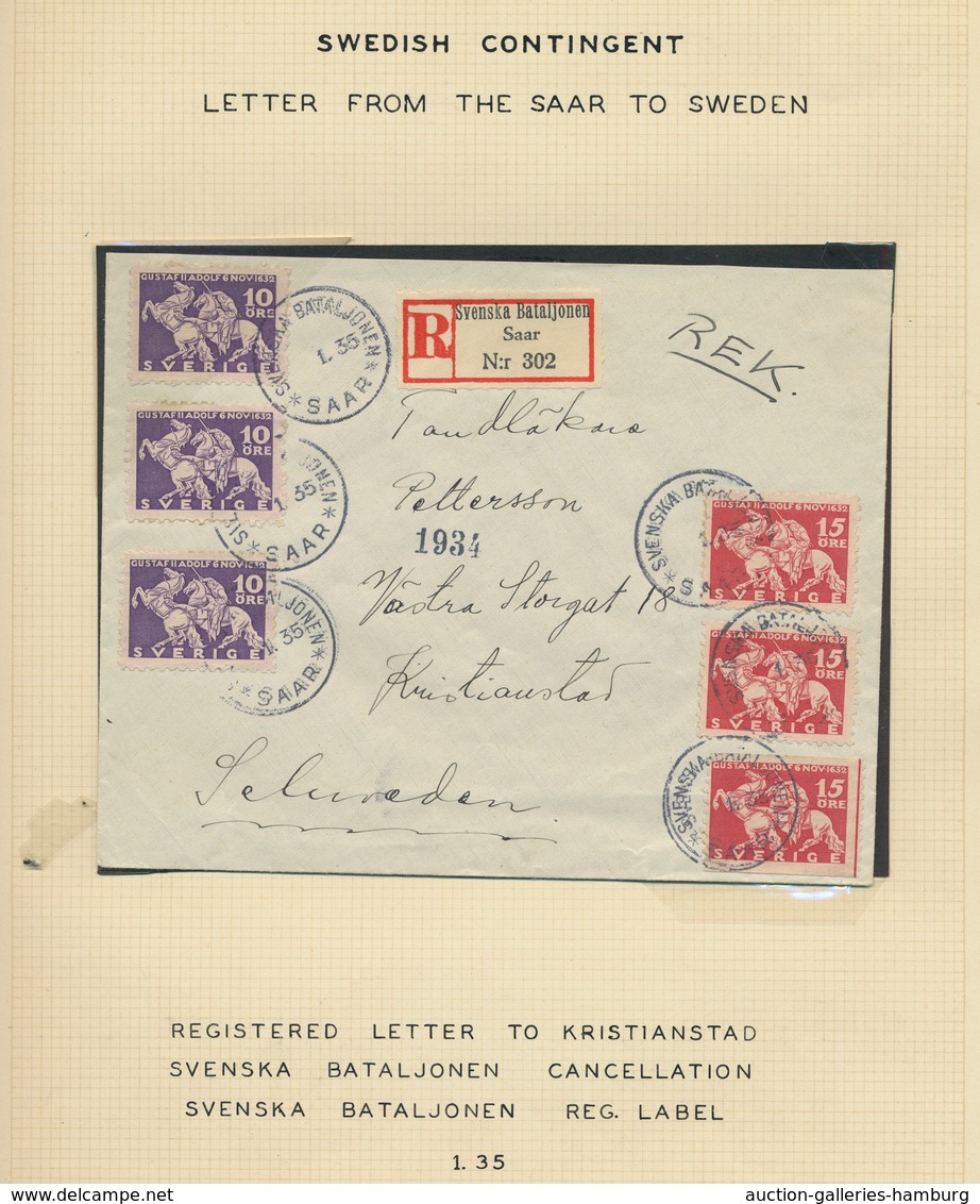 Deutsche Abstimmungsgebiete: Saargebiet - Feldpost: 1935, "Feldpost der Abstimmungstruppen", eindruc