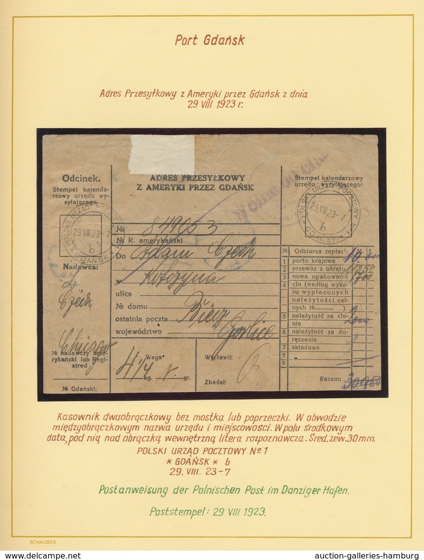Danzig - Polnische Post (Port Gdansk): 1920/1938, umfangreiche Studiensammlung aller Ausgaben mit ei