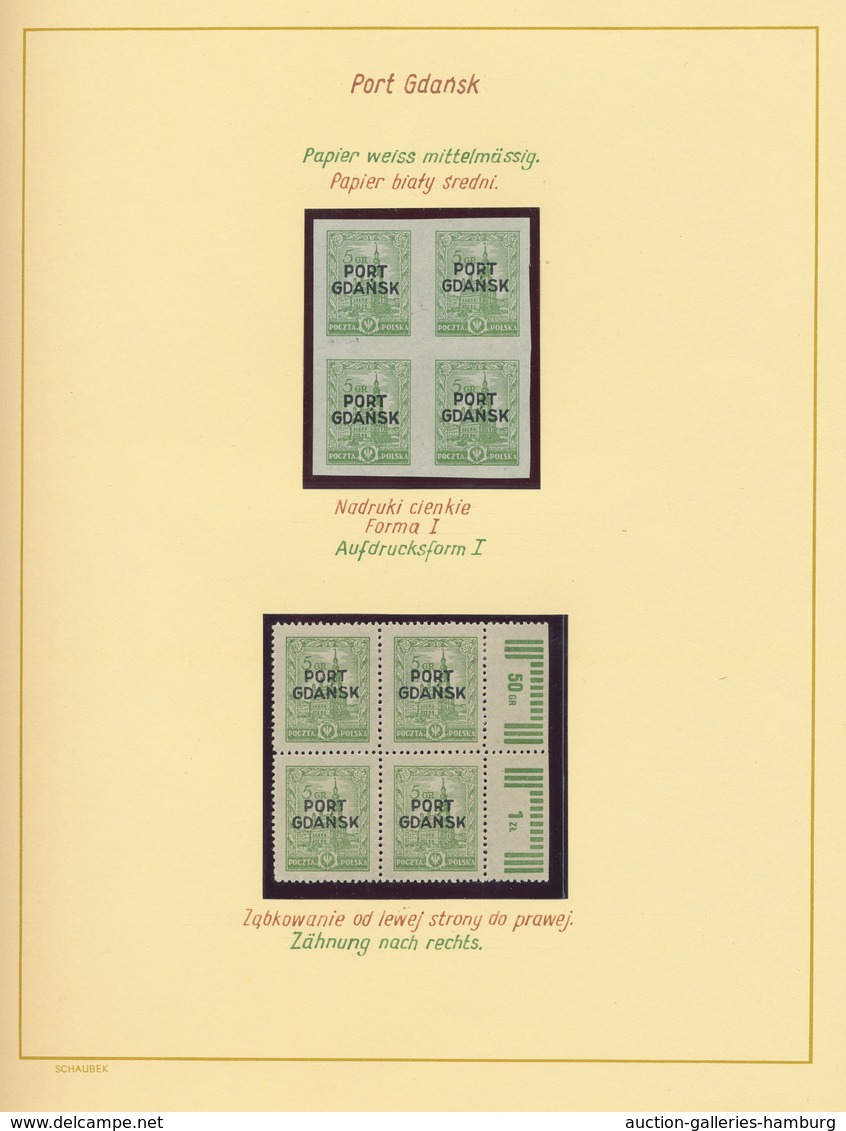 Danzig - Polnische Post (Port Gdansk): 1920/1938, umfangreiche Studiensammlung aller Ausgaben mit ei