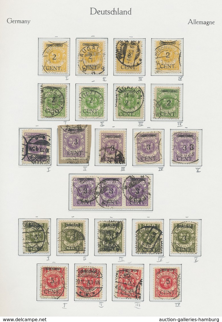 Memel: 1920/1939, Eine Gestempelte Und Eine Ungebrauchte Sammlung Sauber Im Vordruckalbum. Der Teil - Memel (Klaipeda) 1923