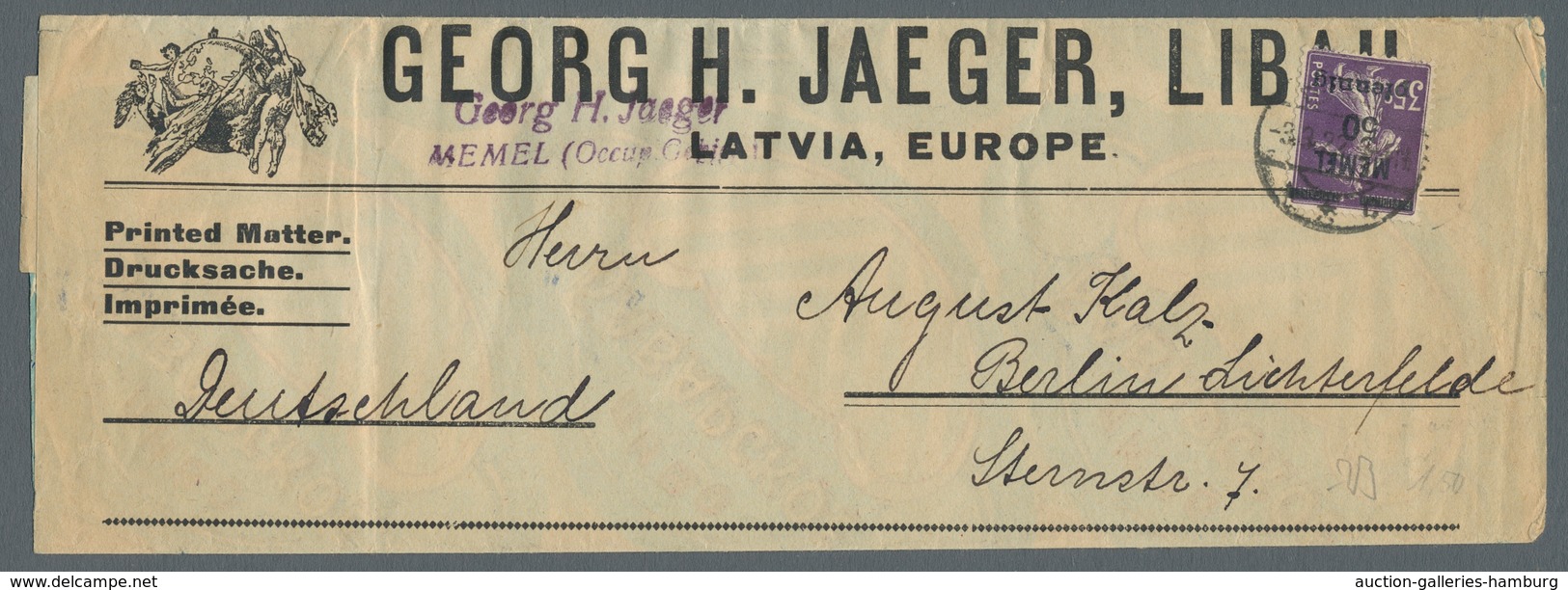 Memel: 1916-1939, Interessante Partie Aus 30 Belegen, Meistens Echter Bedarf Aus Memel (zwei Aus Til - Memel (Klaipeda) 1923