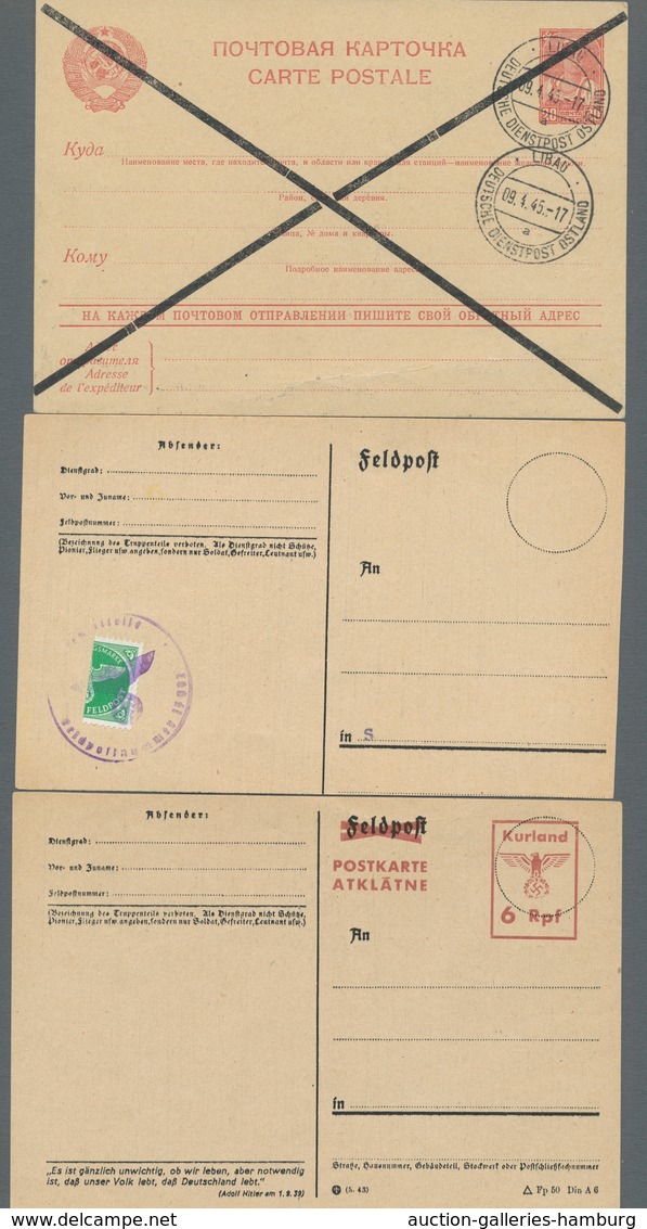 Dt. Besetzung II WK - Kurland: 1945, KURLAND - SAMMLUNG, Enthält Feldpostbrief Mit Neujahrsgrüßen Fü - Ocupación 1938 – 45