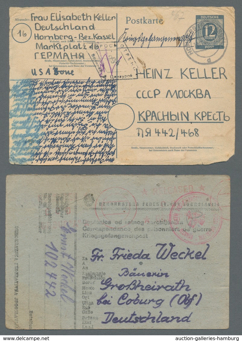 Kriegsgefangenen-Lagerpost: 1940-1949 (ca.), Rund 120 Belege Korrespondenz Von Und An Kriegsgefangen - Other & Unclassified