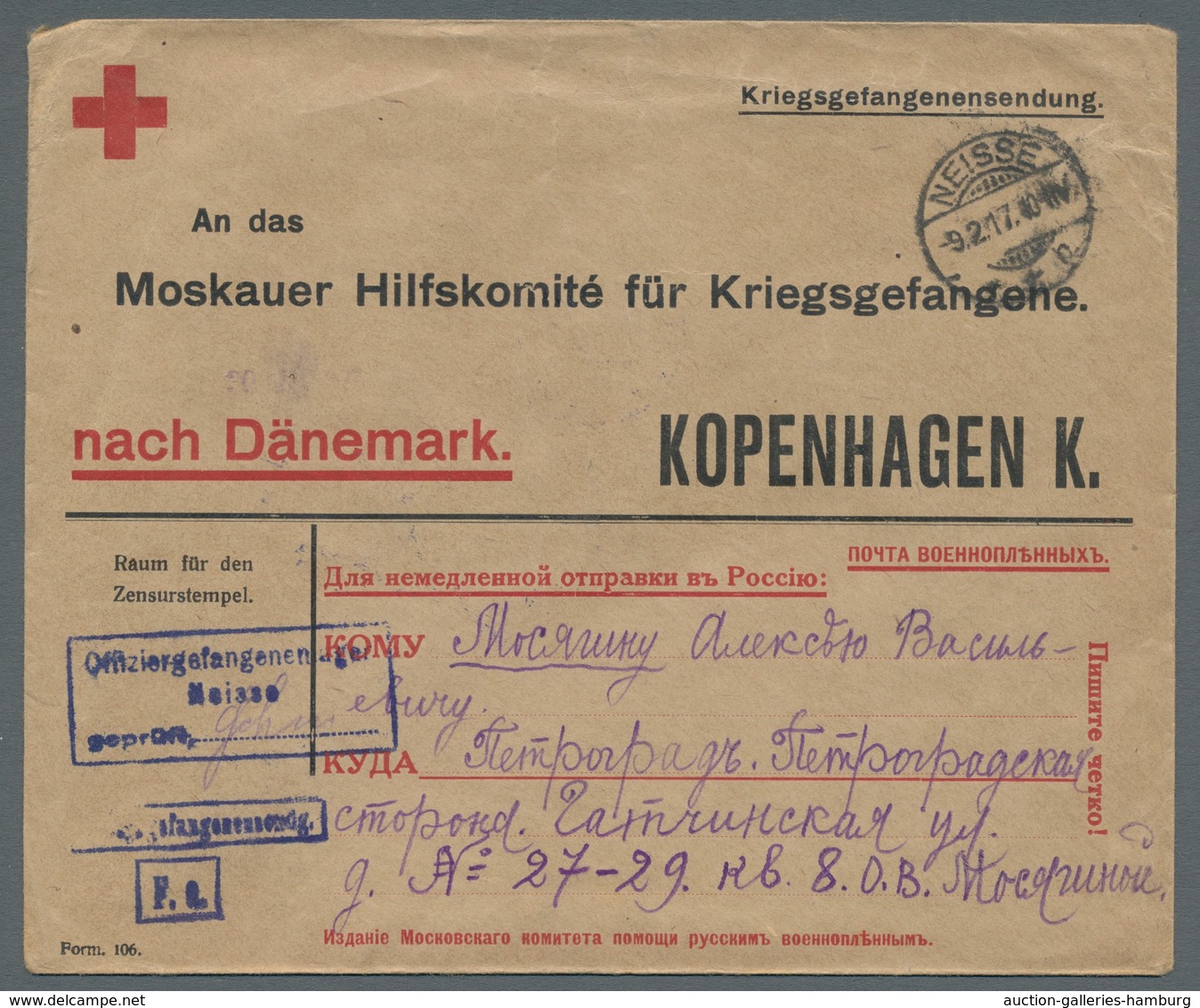 Kriegsgefangenen-Lagerpost: 1915-1944, Partie von 18 Kriegsgefangenenpostbelegen des 1. und 2.Weltkr
