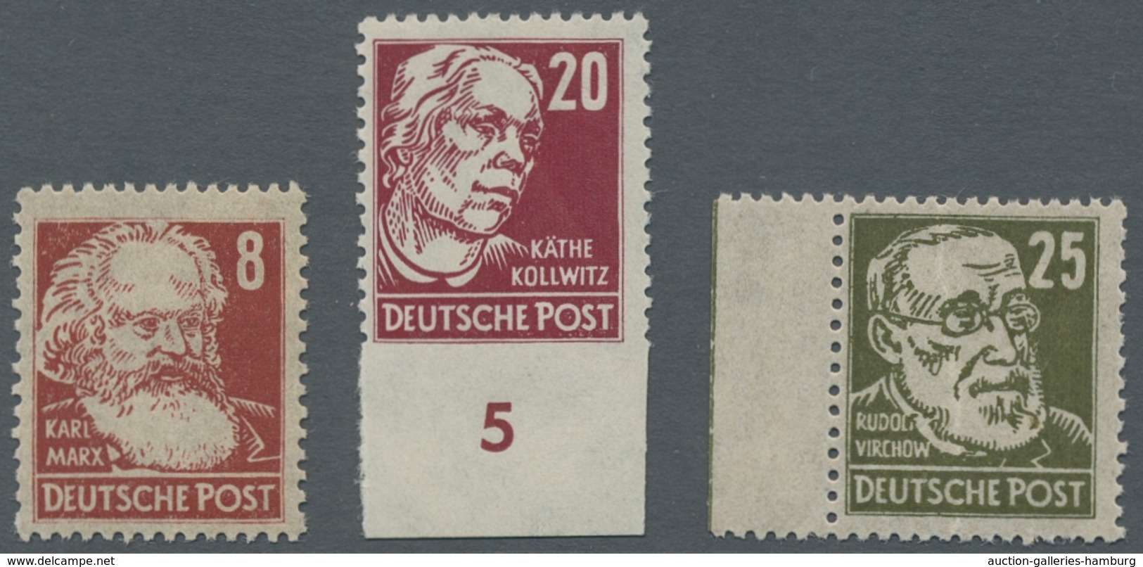 Deutschland Nach 1945: 1948-2002, Partie Aus Drei Unverkauften Auktionslosen Unseres Hauses - Drei W - Collections