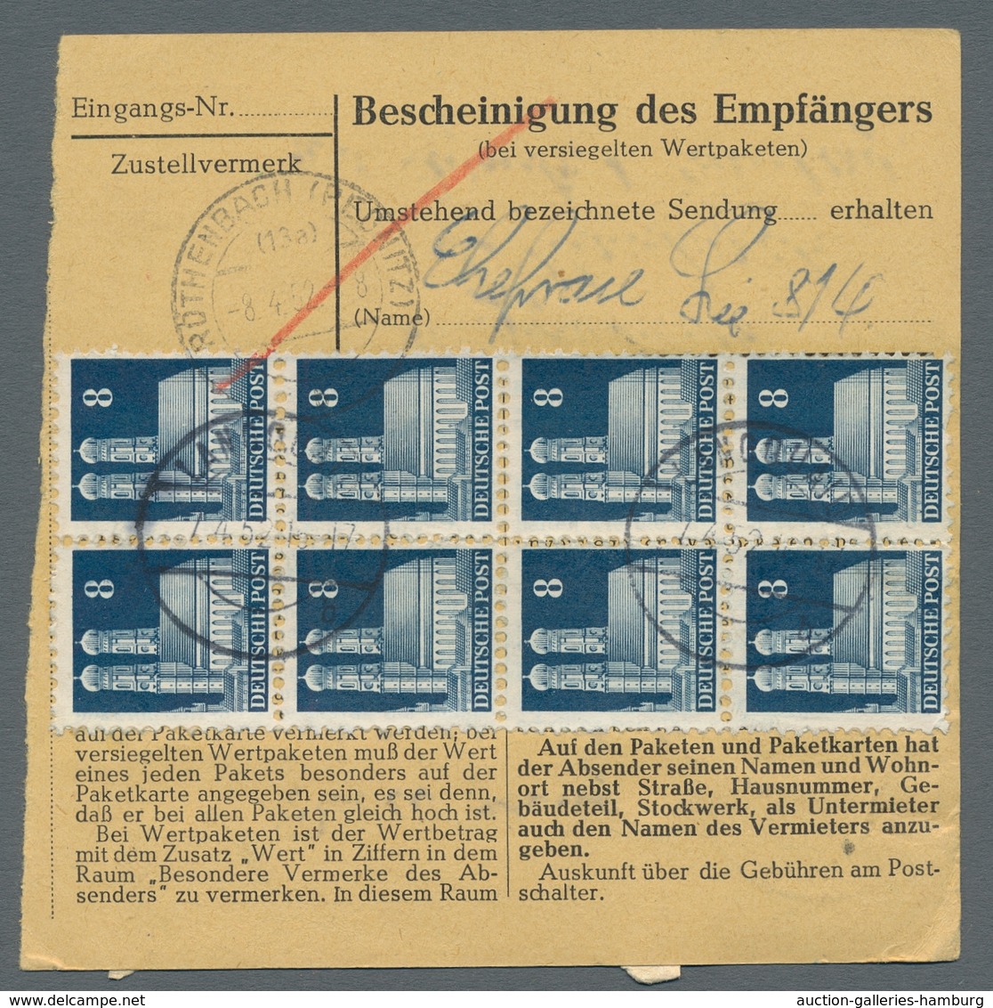 Deutschland Nach 1945: 1952-53, Partie Von 47 Paketkarten, überwiegend BRD-Frankaturen Mit Bauten Un - Colecciones